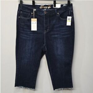 Seven 7 Jeans Plus Size 18W Breezy Cropped Dark Wash Retro Pin Up Old Hollywood